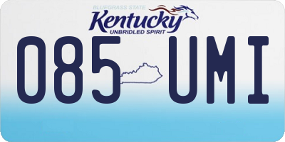 KY license plate 085UMI