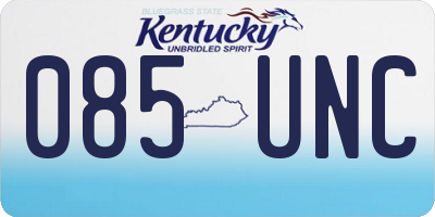 KY license plate 085UNC