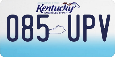 KY license plate 085UPV