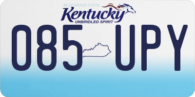 KY license plate 085UPY