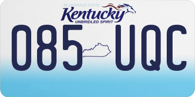 KY license plate 085UQC