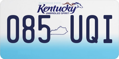 KY license plate 085UQI