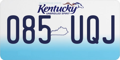 KY license plate 085UQJ