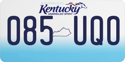 KY license plate 085UQO