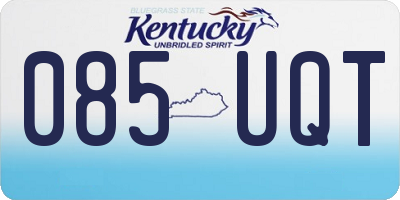 KY license plate 085UQT