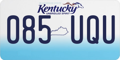 KY license plate 085UQU