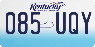 KY license plate 085UQY