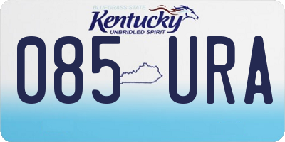 KY license plate 085URA