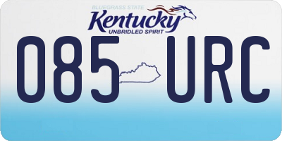 KY license plate 085URC