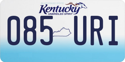 KY license plate 085URI