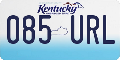 KY license plate 085URL