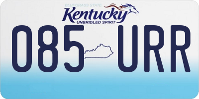KY license plate 085URR