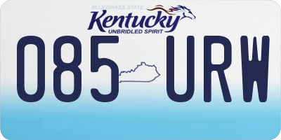KY license plate 085URW
