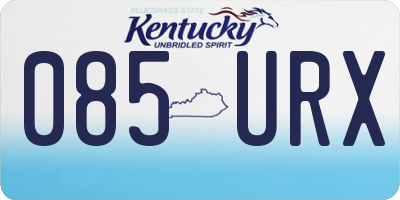 KY license plate 085URX