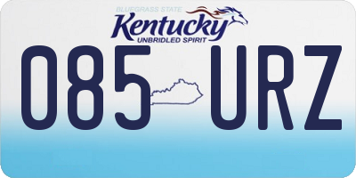 KY license plate 085URZ