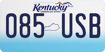 KY license plate 085USB