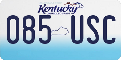 KY license plate 085USC