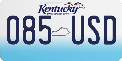 KY license plate 085USD