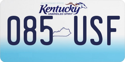 KY license plate 085USF