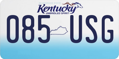 KY license plate 085USG
