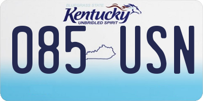 KY license plate 085USN