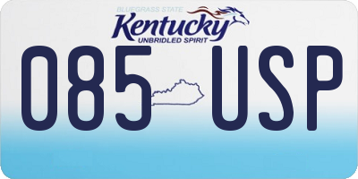 KY license plate 085USP