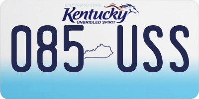 KY license plate 085USS