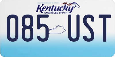 KY license plate 085UST