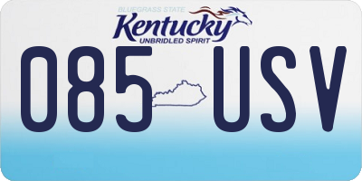 KY license plate 085USV