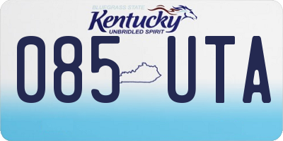 KY license plate 085UTA