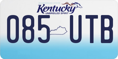 KY license plate 085UTB