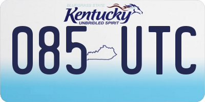 KY license plate 085UTC