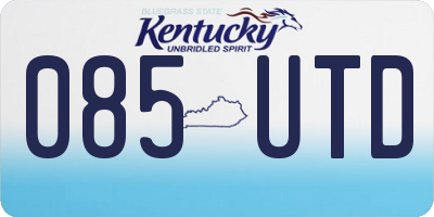KY license plate 085UTD