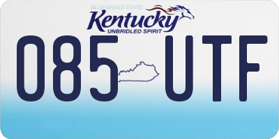 KY license plate 085UTF