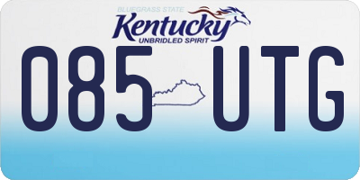 KY license plate 085UTG