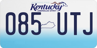 KY license plate 085UTJ