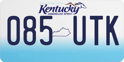 KY license plate 085UTK