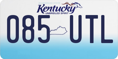 KY license plate 085UTL