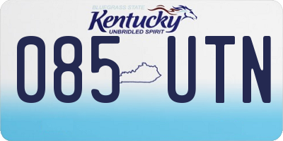 KY license plate 085UTN