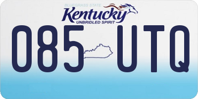 KY license plate 085UTQ
