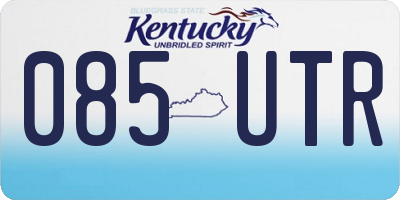 KY license plate 085UTR
