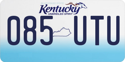 KY license plate 085UTU