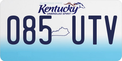 KY license plate 085UTV