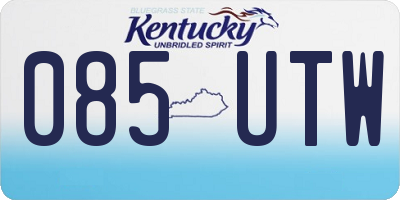 KY license plate 085UTW