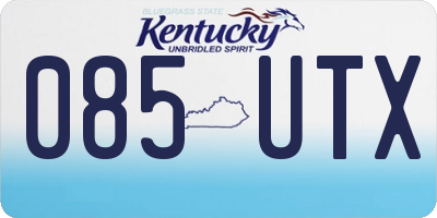 KY license plate 085UTX
