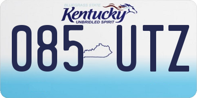 KY license plate 085UTZ