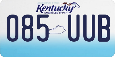 KY license plate 085UUB