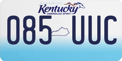 KY license plate 085UUC