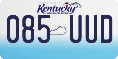 KY license plate 085UUD
