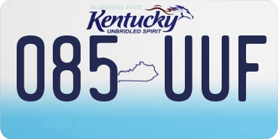 KY license plate 085UUF